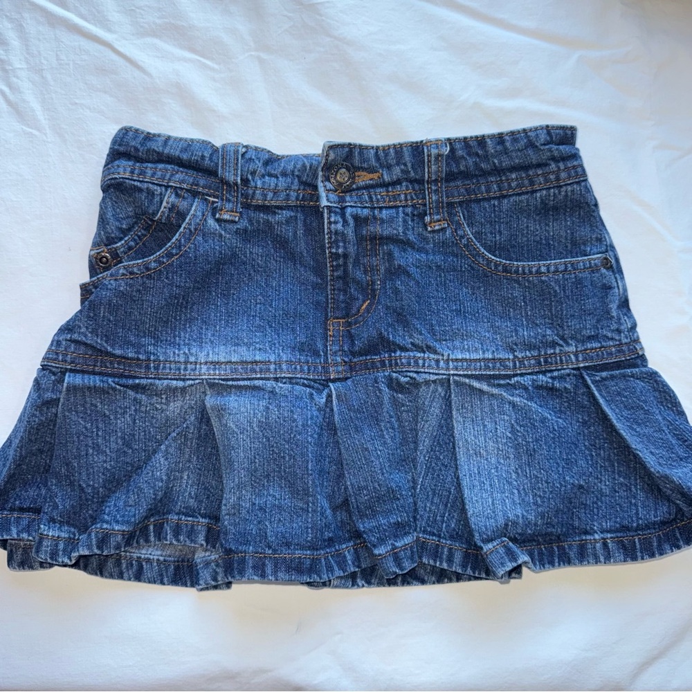 Girls Arizona Jean Company Indigo Pleated Mini Skirt Short Underneath Size 7